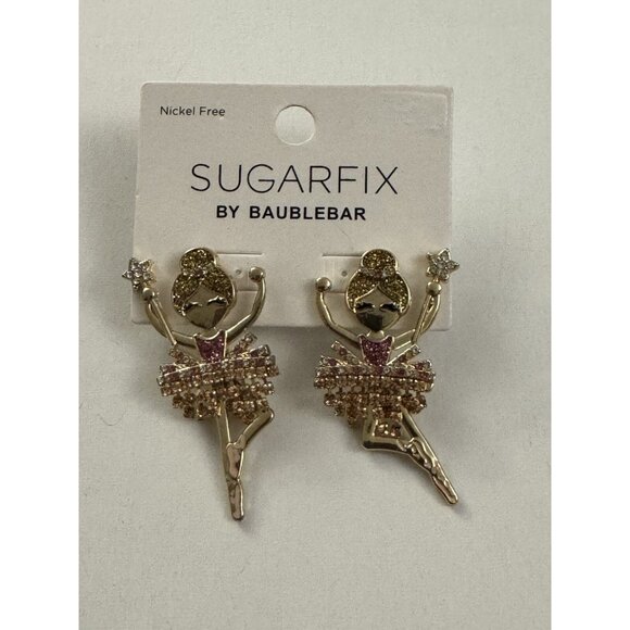 New Sugarfix Baublebar Ballerina Dance Recital Dangle Drop Earrings D4 - Picture 1 of 1